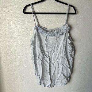 NWOT Old Navy XXL Light Gray Camisole Ruffle Flower Lightweight